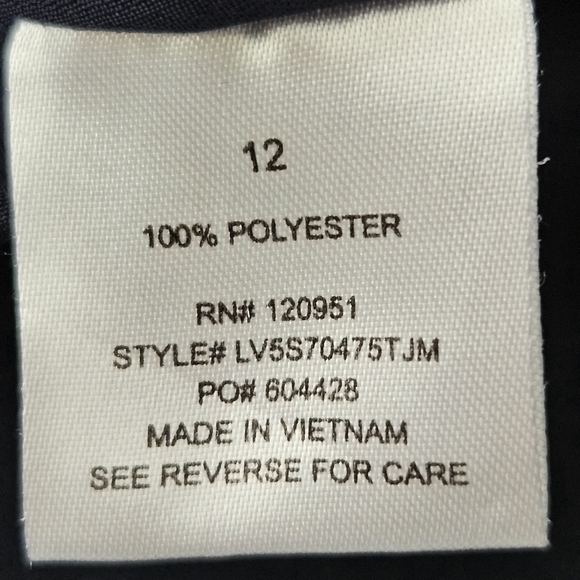 Olive & Oak Navy Vertical/Horizontal Stripe Shift Dress Size 12 - Picture 9 of 9